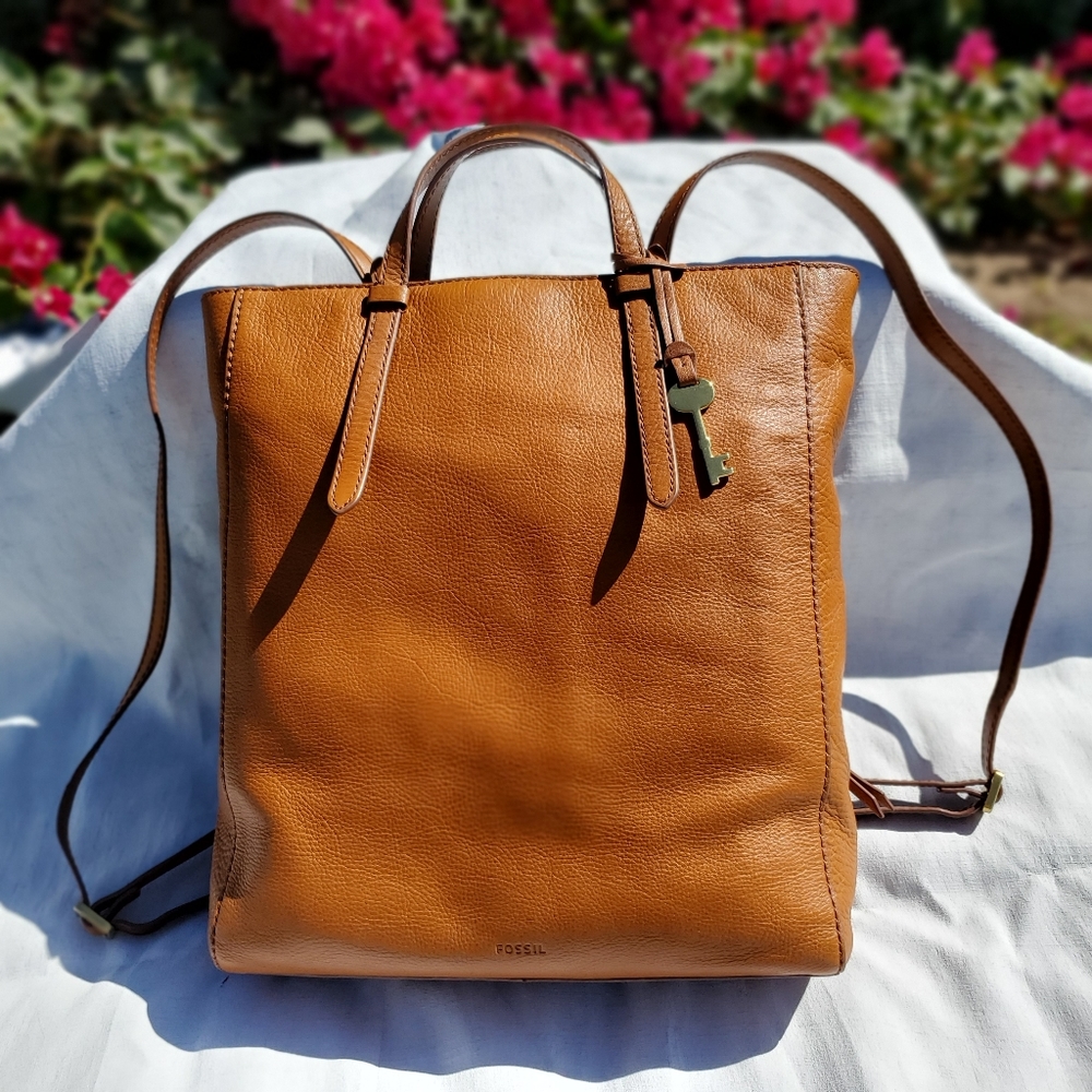 Fossil Camilla Convertible Backpack Purse Tan